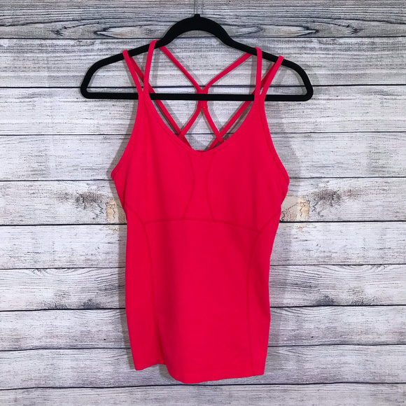 Athleta Tops - Pink Athleta Cross Strap Top Size M